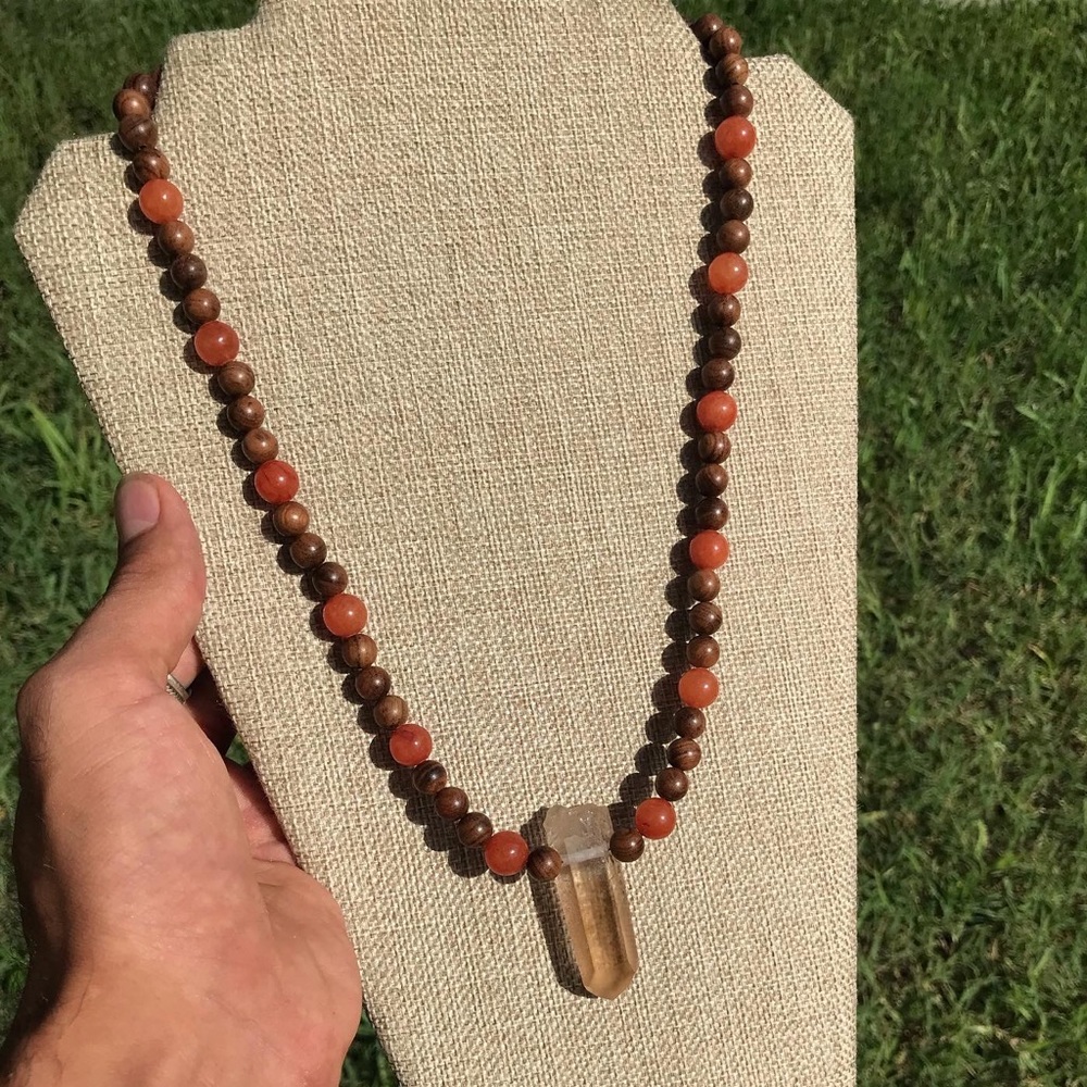 Handmade Golden Healer Quartz Necklace